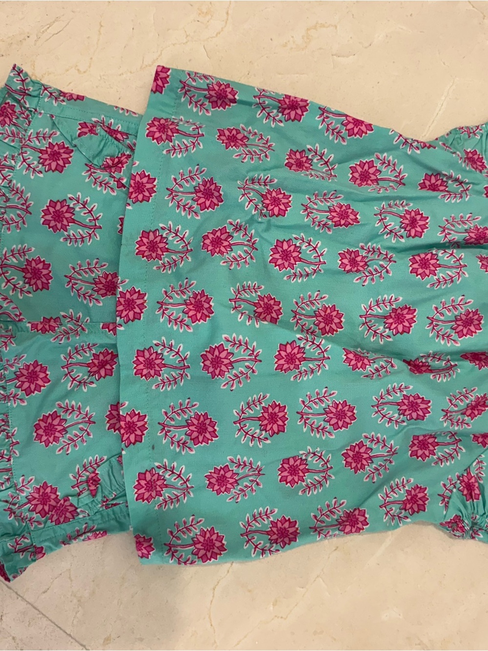 Crewcuts Turquoise & Pink Floral Elastic Waistpiece